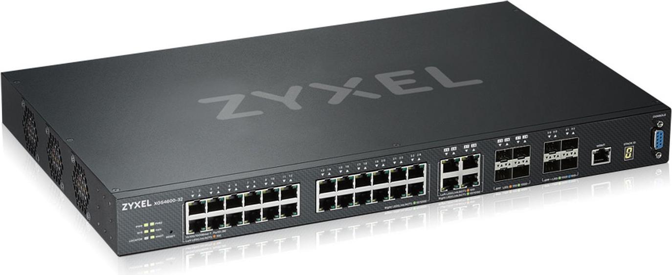 ZyXEL XGS4600-32, Managed network switch, L3, Gigabit Ethernet (10/100/1000), IEEE 802.1D,IEEE 802.1Q,IEEE 802.1p,IEEE 802.1s,IEEE 802.1w,IEEE 802.1x,IEEE 802.3,IEEE 802.3ab,IEEE, 32000 Eintragungen, 136 Gbit/s