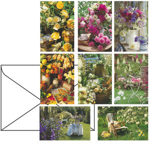 Böttcher-AG Grußkarten Blumen & Garten, sortiert, 115 x 170mm, Klappkarten mit Umschlag, 50 Stück