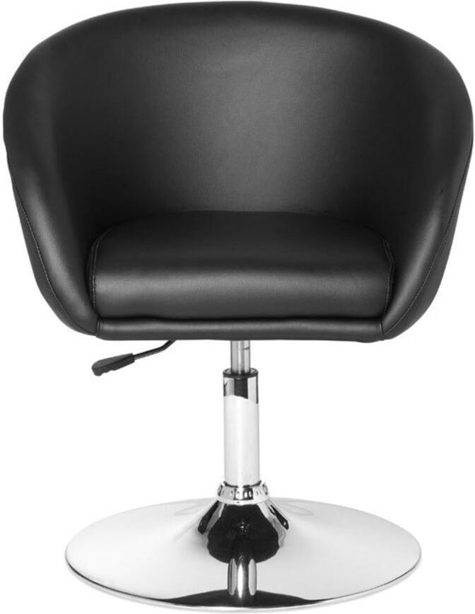 FineBuy Fauteuil relax pivotant en similicuir, noir Noir 62x84x55cm