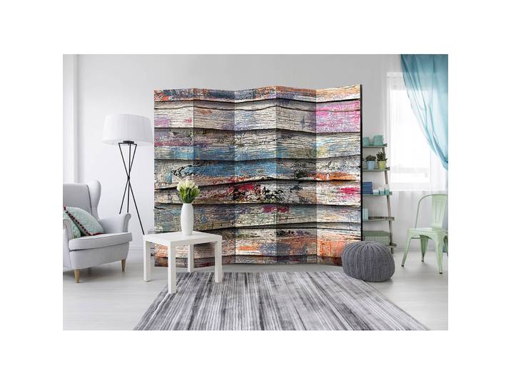 Paravent Colourful Wood Polaire Multicolore 225 x 172 x 3cm 5 éléments