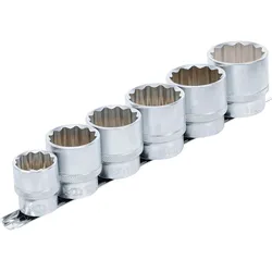BGS Steckschlüssel-Einsatz-Satz Zwölfkant Antrieb Innenvierkant 12,5 mm (1/2") SW 24 - 38 mm 6tlg. - 70102