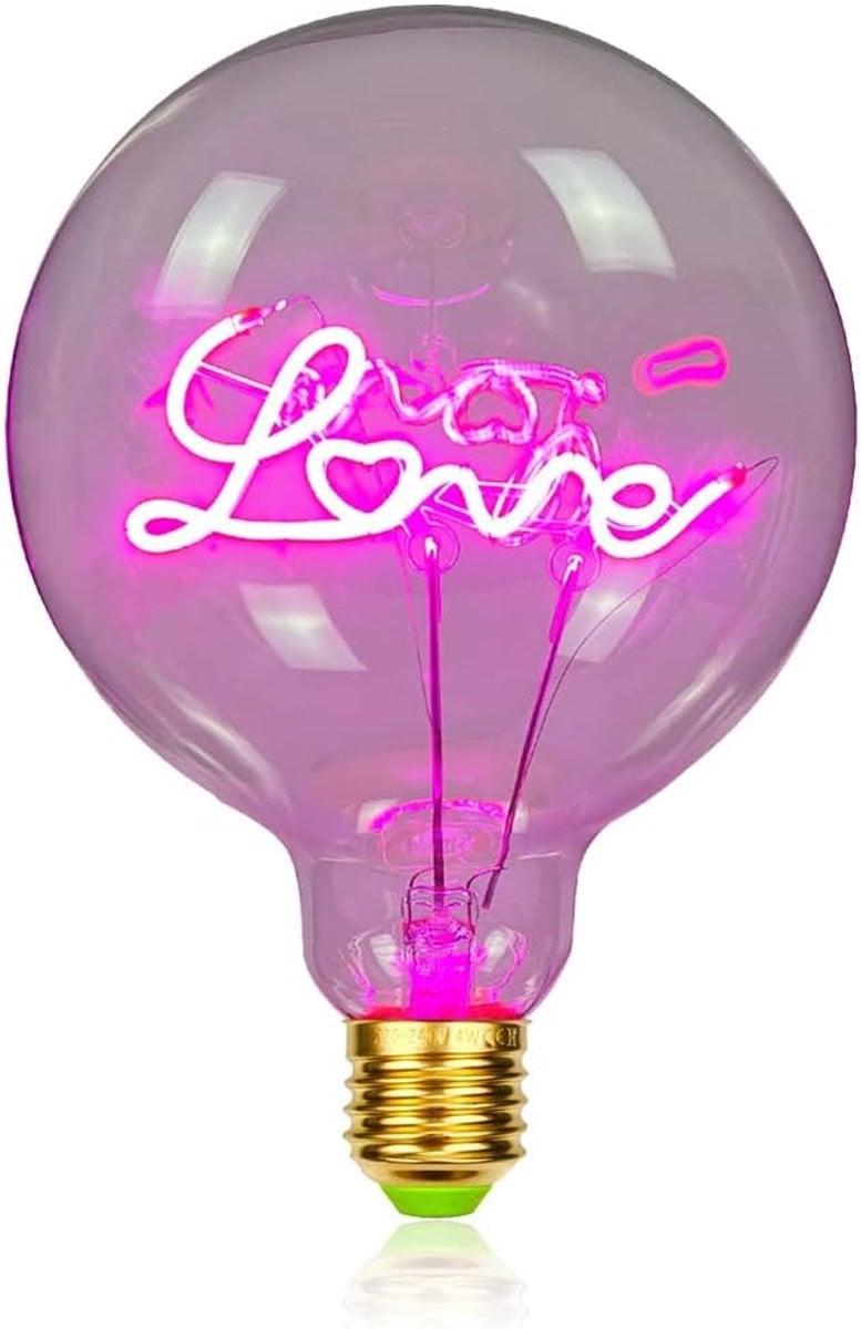 Led Gloeilamp G125 Grote Globe Roze Liefde Filament 4 W Dimbare E27 Edison Stijl Decoratieve Lamp