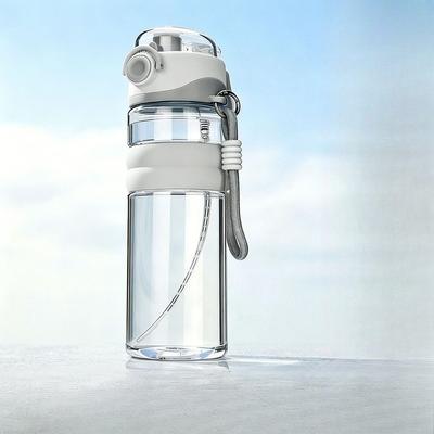 Lush Living Finds Cooling Mist Sports Water Bottle With Spray Large Capacity Portable Hydration Cup With Strap grey