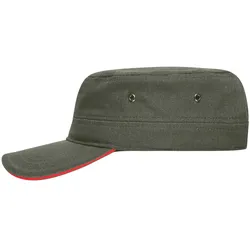 Basecap "MB6555" Military-Sandwich-Cap - olive/red