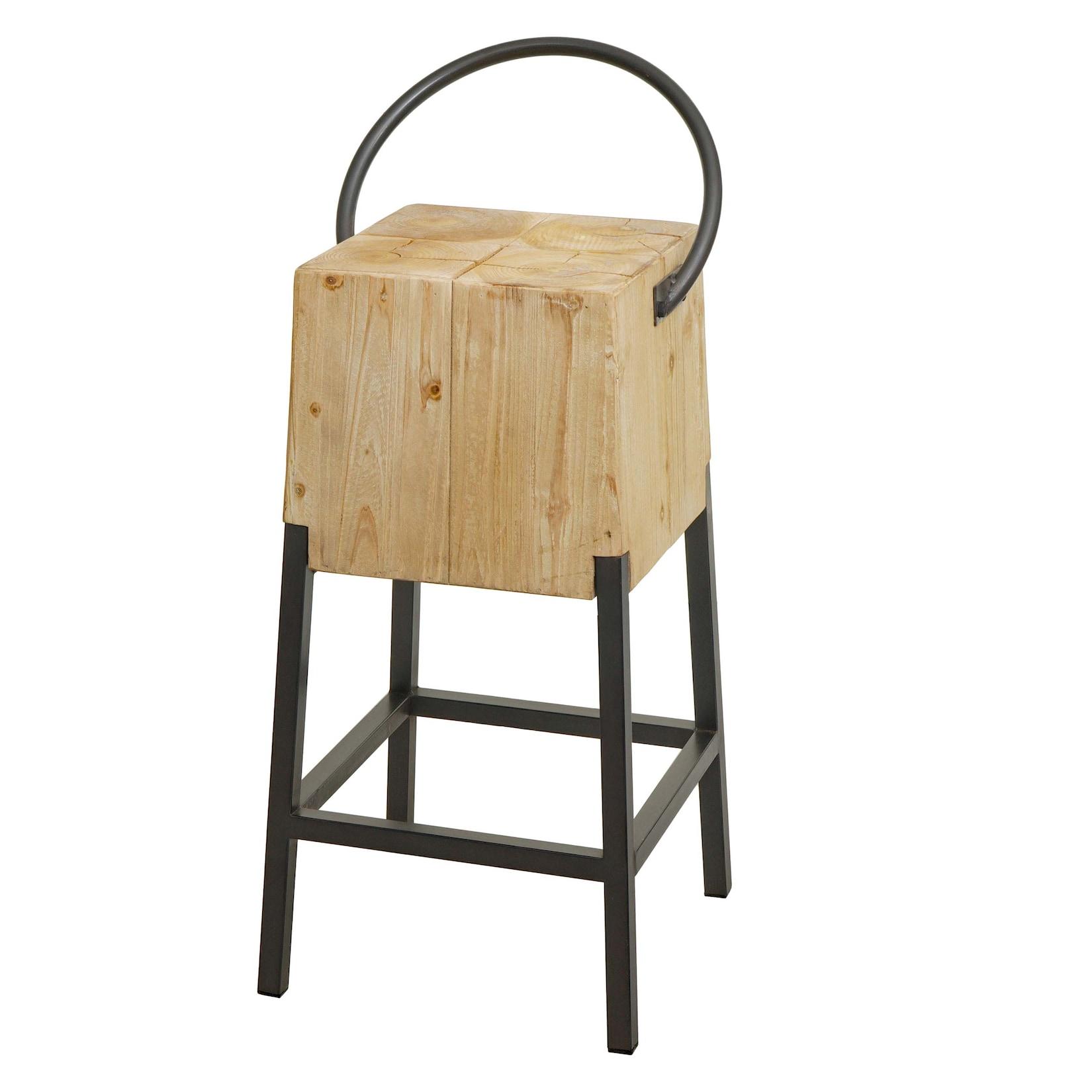 Barhocker MCW-L76, Barstuhl Tresenhocker, Industrial Metall Massiv-Holz MVG-zertifiziert, natur