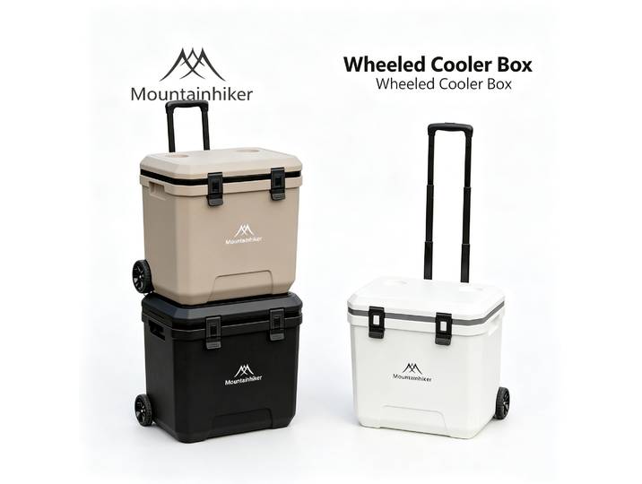 Réfrigérateur d'extérieur MOUNTAINHIKER 36L avec roulettes, incubateur, boîte isotherme portable, boîte isotherme à roulettes pour barbecue et voiture