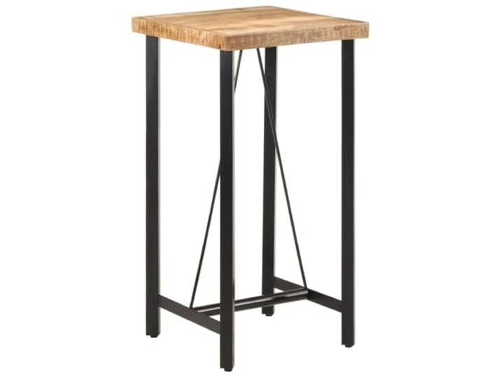 Tmriohed Bartisch 55x55x107 cm Stehtisch Mangoholz Massiv Eisen Kompakter Bistrotisch für Küche und Essbereich mit natürlicher Holzmaserung als stilvoller Treffpunkt.