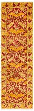 Overton Hand Knotted Wool Contemporary Floral Red Runner