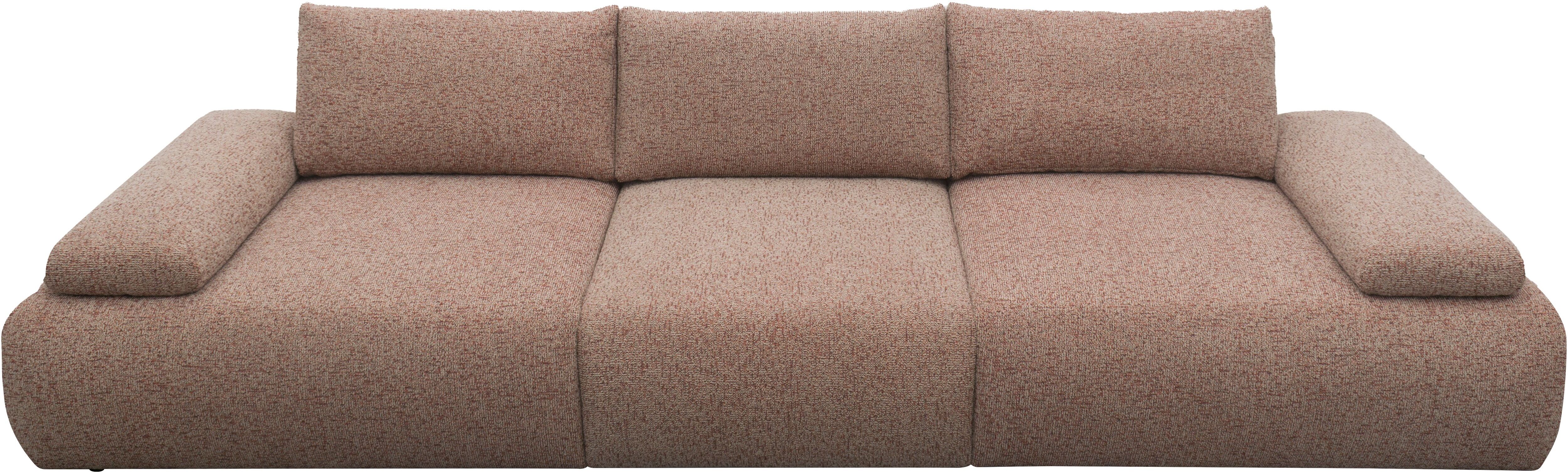 Big-Sofa DOMO COLLECTION "Évora Megasofa Breite 324 cm", braun (rust), B:324cm H:80cm T:113cm, 95% Polyester, 5% Baumwolle, Sofas, Big-Sofa, Federkern, inkl. Armlehnenverstellung, Struktur grob, rust
