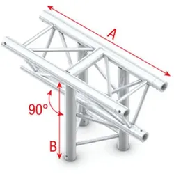 Milos Pro-30 Triangle P Truss - T-Cross vertical - 3-way - apex down - 71 cm ATB35 - 90° corner - P