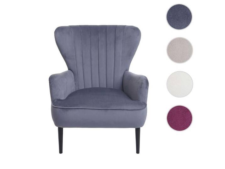 Fauteuil Lounge MCW-K37 velours gris