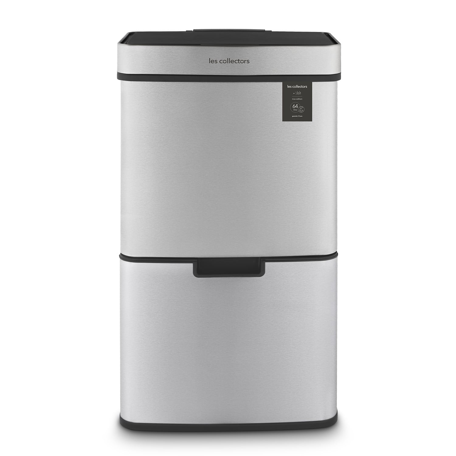 Les Collectors N°1010 Afvalbak met Sensor, 64 liter, Geborsteld Roestvrij Staal