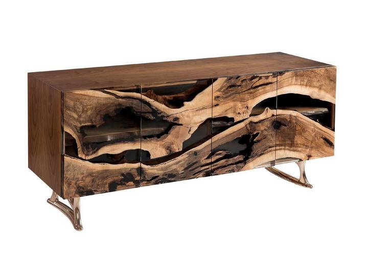 JVmoebel Konsole Braune Holzkonsole im zeitlosen Design mit klaren Linien (Packung, 1 St., Konsole), Made in Europe