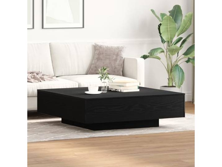 HEFZGDB Moderner Couchtisch Schwarz Eiche 100x100x31 cm Holzwerkstoff Quadratischer Tisch mit robuster Bauweise und geräumiger Oberfläche für Wohnzimmer oder Büro