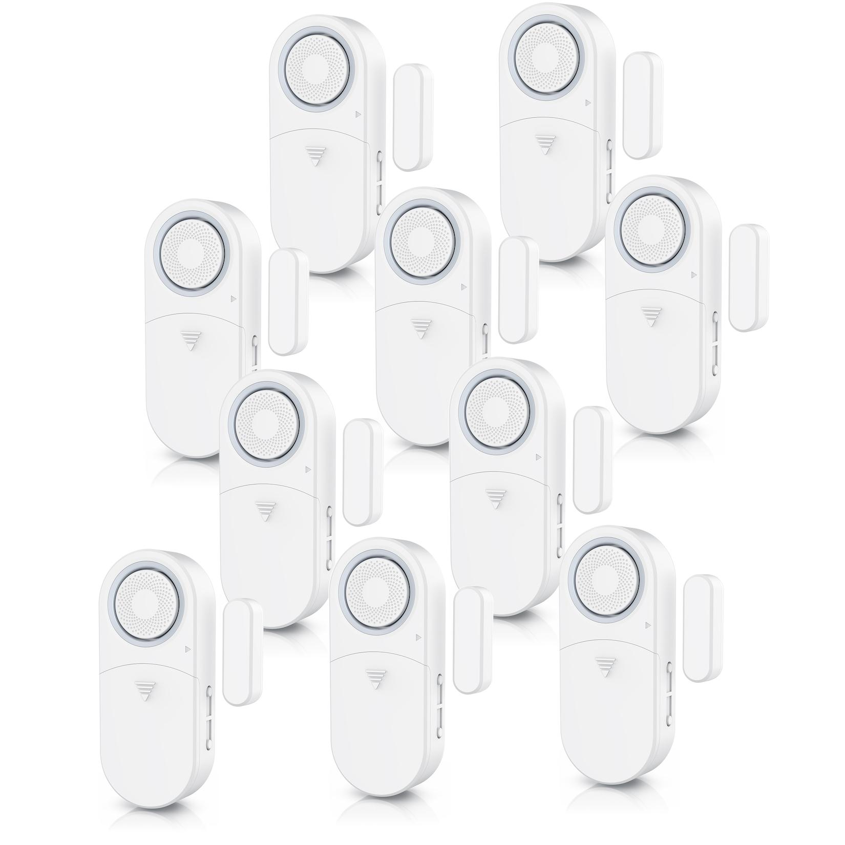Bearware 10x Fensteralarm 120 dB, Tür- & Fenster-Sensor, Einbruchschutz, Alarmanlage, mit Batterien