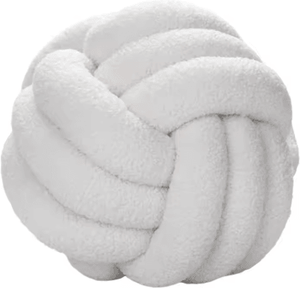 Inspire Picks Handwoven Knotted Ball Pillow Eco Friendly Decorative Plush Throw Cushion beige