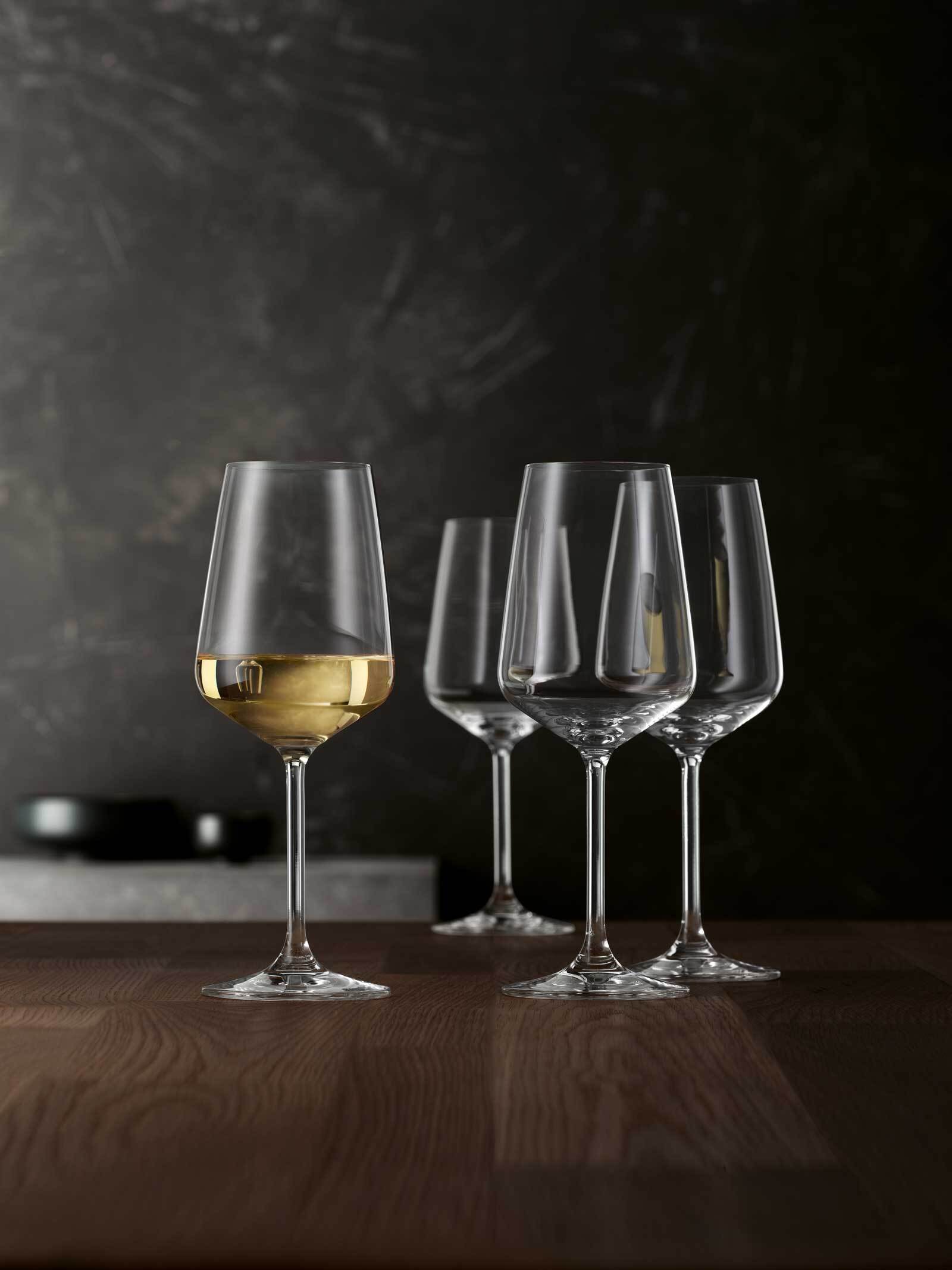 Weißweinglas SPIEGELAU "Weißweingläser Style 440 ml 4er Set transparent", bunt (transparent), Glas, Trinkgefäße, Weißweinglas