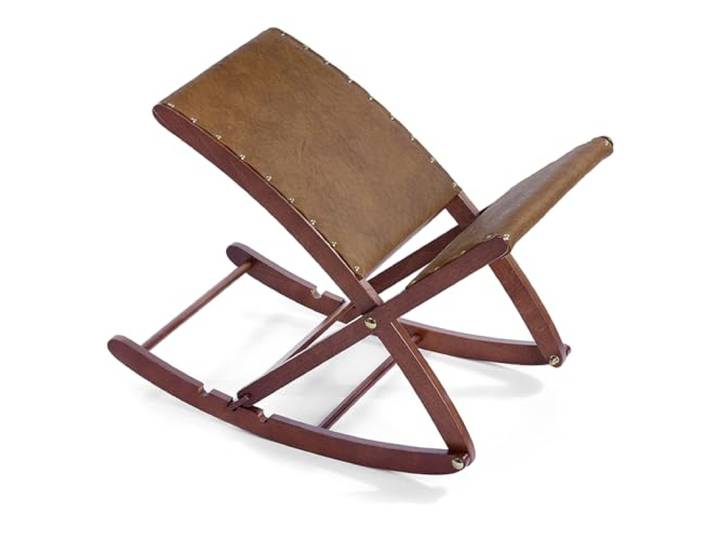 Maximex Beinschaukel, verwandelt Stuhl in gemütlichen Fernsehsessel, 3-Fach verstellbar, Massivholz-Gestell mit weichem Kunstleder-Polster, klappbar, 32x36cm