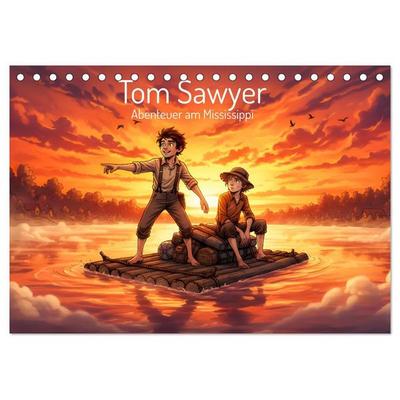 Tom Sawyer – Abenteuer am Mississippi (Tischkalender 2027 DIN A5 quer), CALVENDO Monatskalender