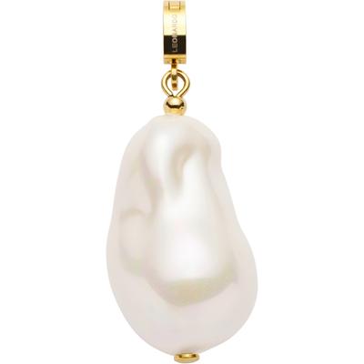 Charm-Einhänger LEONARDO "Anhänger Wilma Clip & Mix", gold (gelbgoldfarben, weiß), Charms, Damen, Edelstahl, Perlen, mit Perle (imitiert)