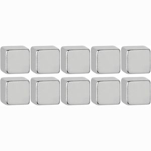 Maul Magnete 61841, silber, Neodym Magnet, 7 x 7 mm, Höhe 7mm, Würfelmagnet, 10 Stück