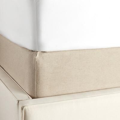 Tailored Boxspring Cover - Linen Natural, King - Ballard Designs