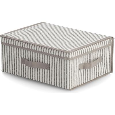 Aufbewahrungsbox ZELLER PRESENT "Stripes", beige (natur), Maße(B/T/H):(38/29/16,5)(B/T/H):(38/29/16,5), Vlies, Aufbewahrungsboxen, Aufbewahrungsbox, Vlies, beige