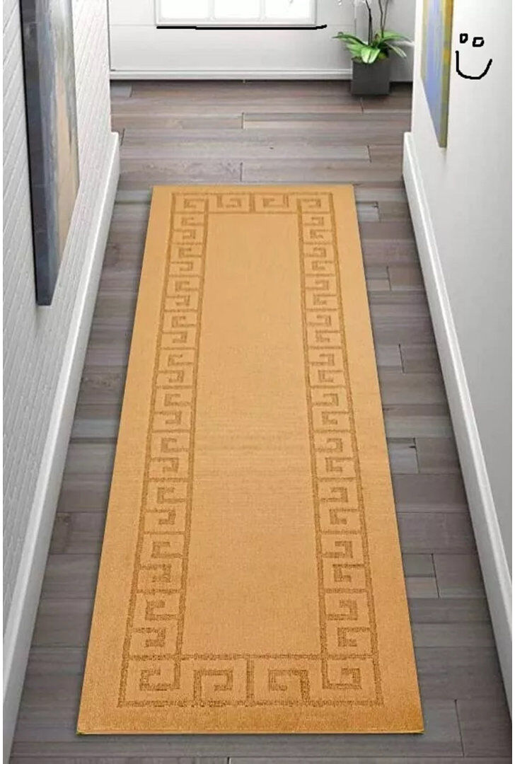 Fairmont Park Ajene Rectangle Berber Area Rug Yellow Rectangle 80cm x 300cm