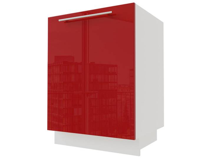 Feldmann-Wohnen Unterschrank Brerra D1D/60 60 / 50 / 82 cm, Rot, Weiß, 60x82x50 cm, Küchen, Küchenmöbel, Küchenschränke, Küchenunterschränke