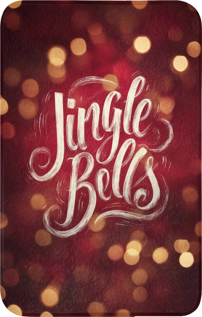Jingle Bells Kerst WC mat - Rood - Antislip - 50 x 80 cm