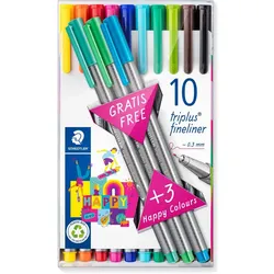 Staedtler, Schreibstifte, Fineliner triplus 13ST transp. Box (10x)