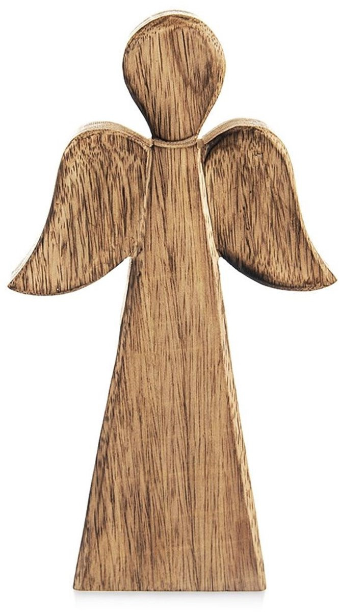 Orion Natural Decoratief beeldje Engel van hout, 24 cm