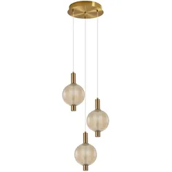 Italux PND-83631-3-AB-AMB LED Pendelleuchte Lenti | 18W integrierte LED-Quelle | 3000K | Seilleuchte | gold | schwarz