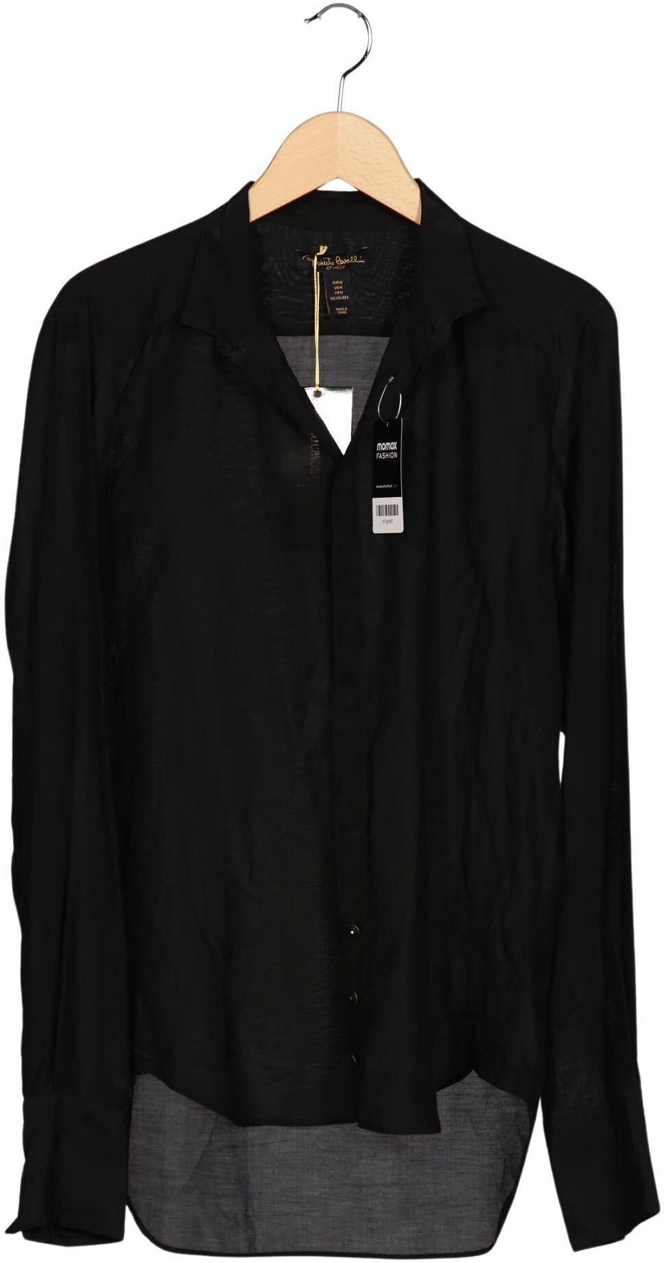 Roberto Cavalli for H&M Herren Hemd, Schwarz, Gr. M, Seide / Baumwolle - Second Hand