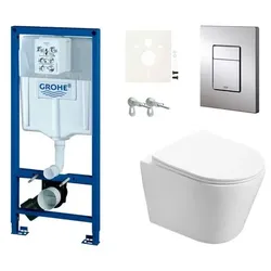 Grohe Wand-WC Set für Vorwandmontage + SAT Infinitio WC SIKOGRSIN1S