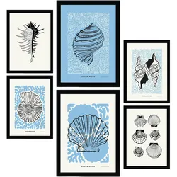 POSTER Set Mit 6 In Schwarzer Tinte Irises A3 & A4 Rahmenlos