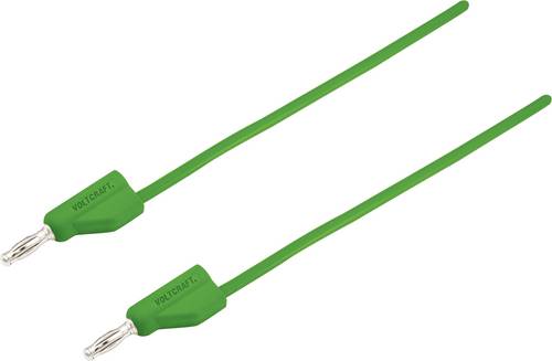VOLTCRAFT MSB-300 Messleitung Lamellenstecker 4mm Silikon 1.00m Grün 1St.