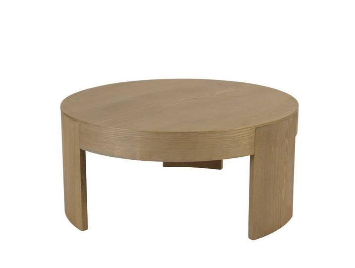 Table basse ronde couleur naturelle design arrondi d90