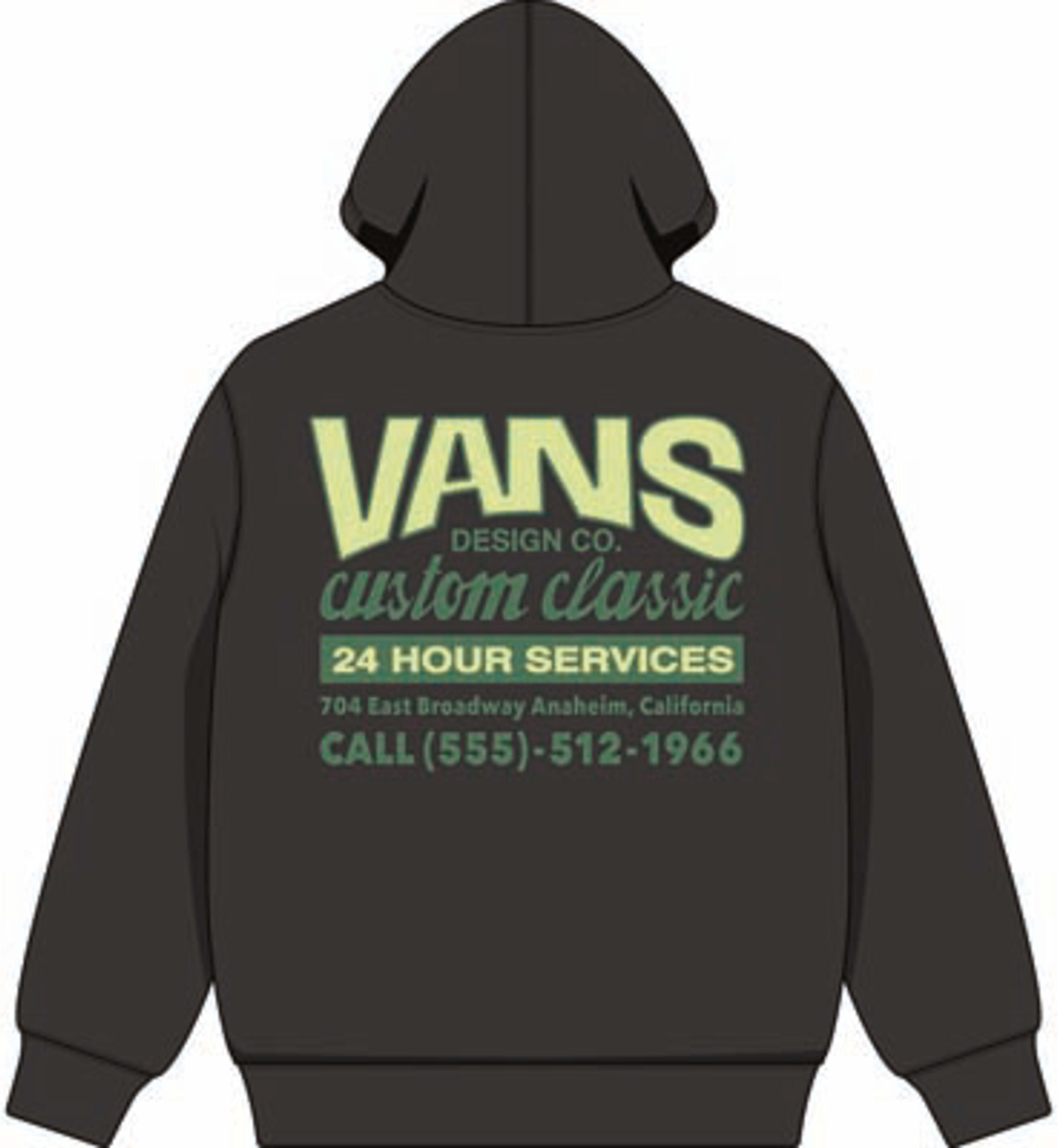 Sweatshirt VANS "SHOP FRONT PULLOVER", Herren, Gr. M, schwarz, Obermaterial: 84% Baumwolle, 16% Polyester, normal, Rundhals, Sweatshirts Sweatshirt, mit gerippten Details, aus mittelschwerem French Terry