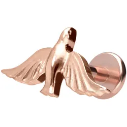Titan Labret mit Innengewinde TAUBE