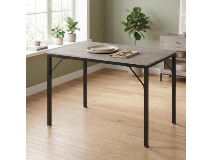 IDEALHOUSE Esstisch 110x70cm für 4‑6 Personen, Metallgestell mit Holzplatte Verstärkte Stützkonstruktion für hohe Stabilität, unkomplizierte Montage, geeignet als Küchen‑ und Esszimmertisch.