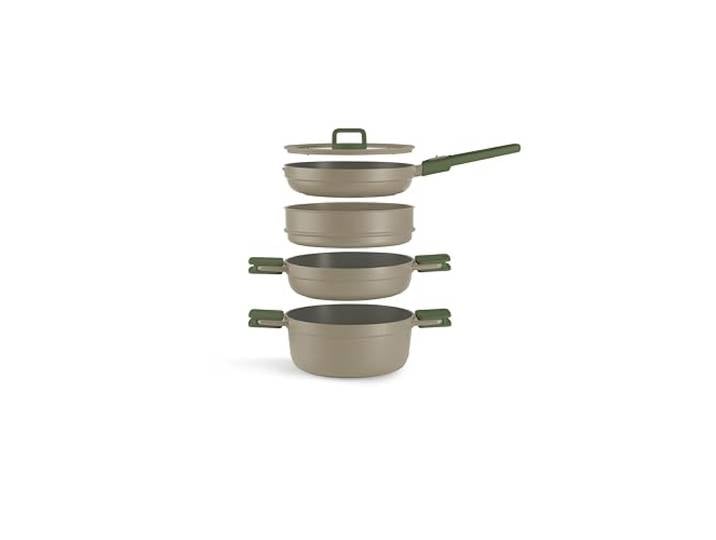 BRA Compac Pro Ceramic Kochgeschirrset, Aluminiumguss Keramische Antihaftbeschichtung, Für alle Herdarten einschließlich Induktion geeignet