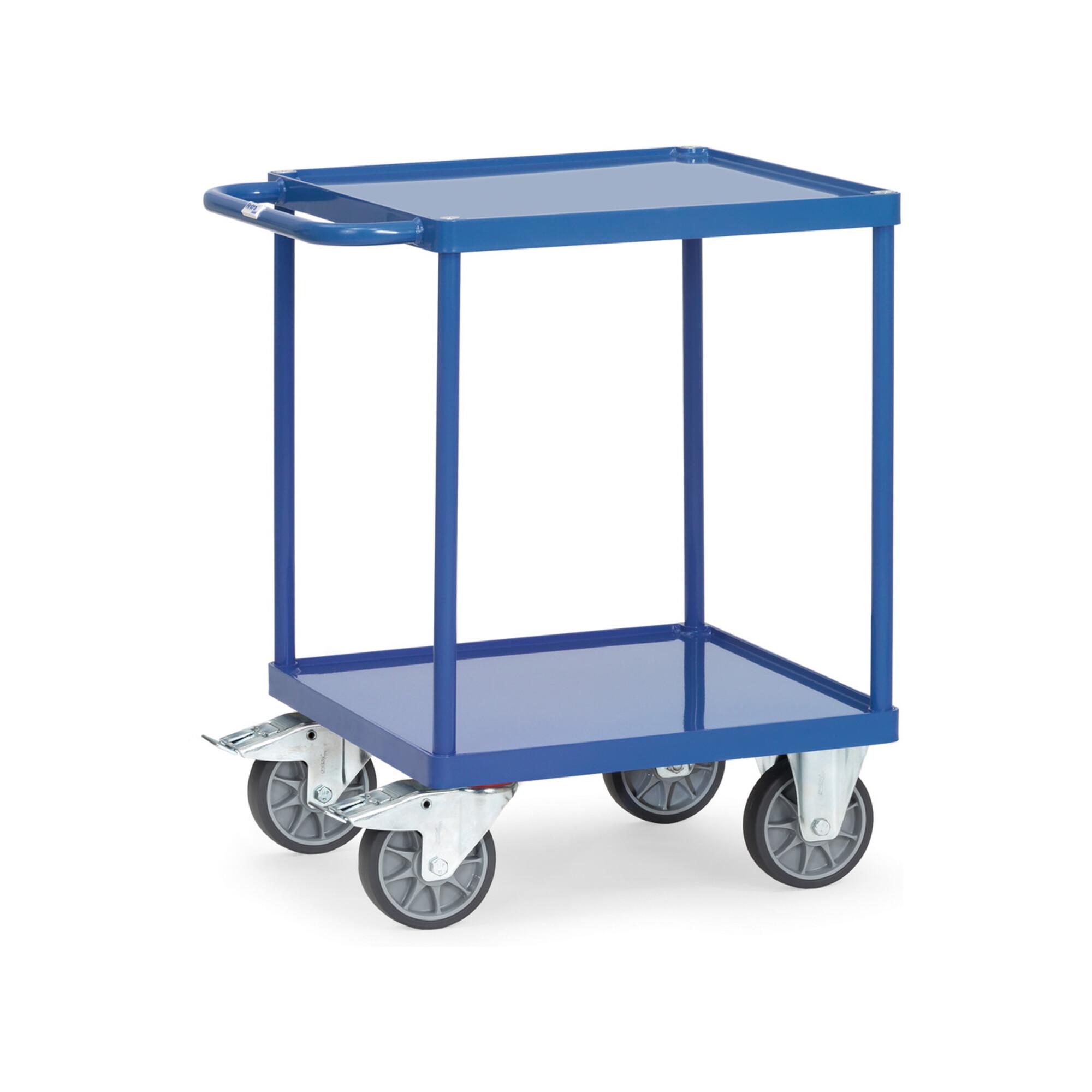 fetra Tischwagen 2496W mit Stahlblech-Wannen - Tragkraft 500kg TPE-Reifen)