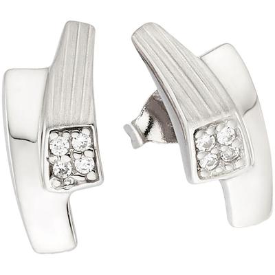 Paar Ohrstecker BRUNO BANANI "Schmuck", silber (silberfarben, kristallweiß, kristallweiß), Ohrringe, Damen, Silber 925 (Sterlingsilber), mit Zirkonia (synth.)