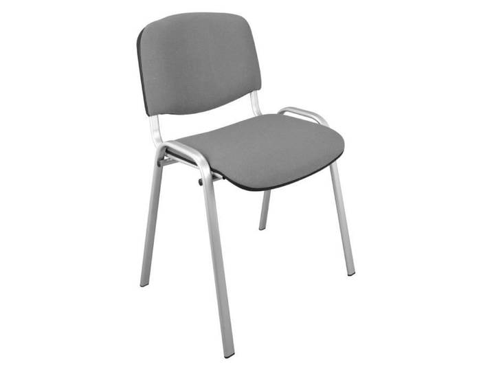 Chaise conférence empilable gris piétement alu
