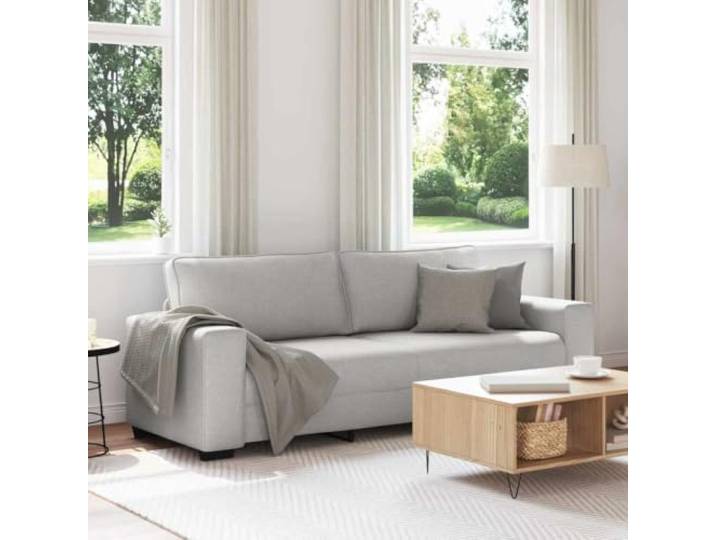 HEFZGDB 3-Sitzer-Sofa Wolkengrau 180 cm Stoff Polyestergewebe Wohnzimmer Sitzmöbel mit Breiten Armlehnen und Robustem Holz Metall Gestell für Büro Gästezimmer Gemütliches Entspannen