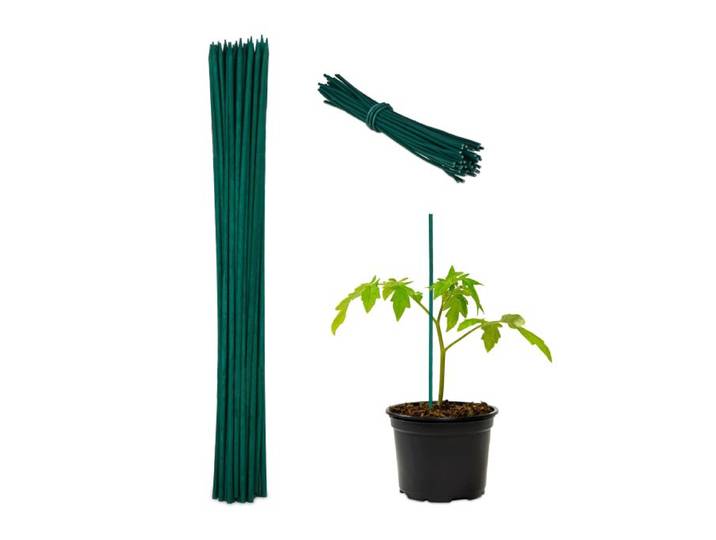 Relaxdays Groene bamboestokken 30 cm set van 100