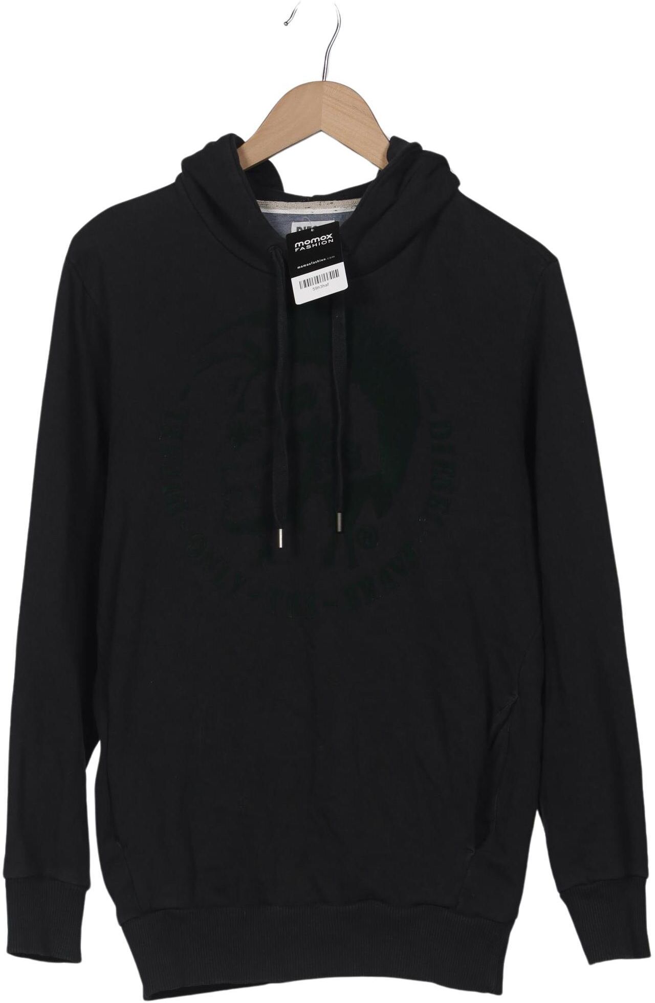 Diesel Herren Kapuzenpullover, Schwarz, Gr. M, Baumwolle - Second Hand
