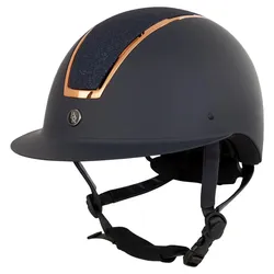 Reithelm BR Omega Glitter Painted -glatt navy/rosegold 52/54