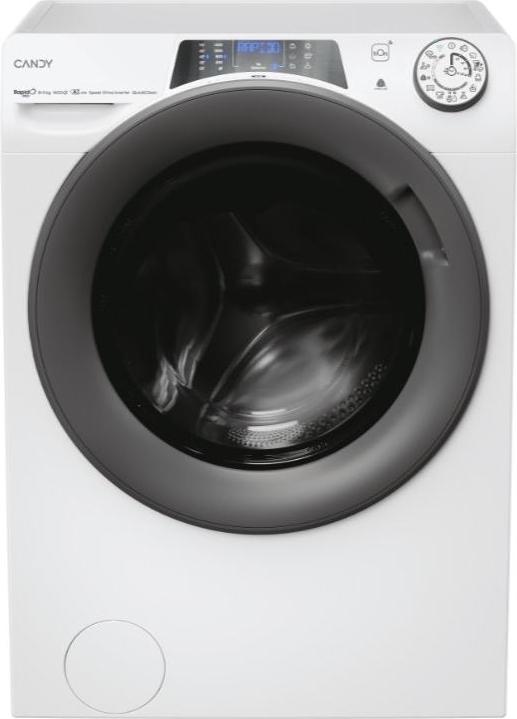 Candy RapidÓ PRO RPW4856BWMR9/1-S, Frontlader, Freistehend, Weiß, Links, Anthrazit, Tasten, Drehregler